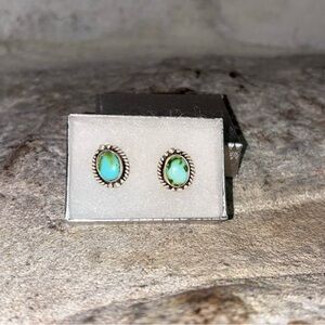 Turquoise Oval Stud Earrings